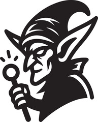 Minimalist Goblin Icon Vector Silhouette