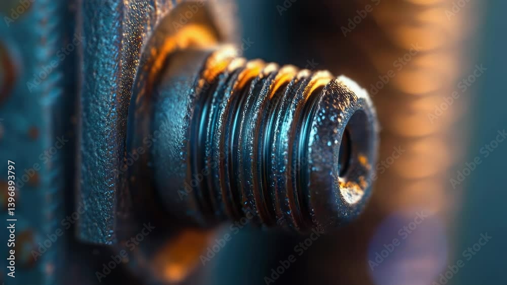 Poster a close-up shot of a metal door handle with details and textures visible.