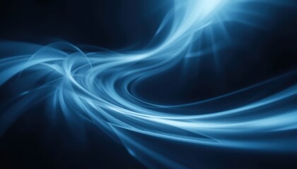 Fototapeta premium Dynamic blue light waves abstract digital art motion graphics dark background high contrast conceptual visuals for digital media