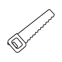 saw icon, saw line art - simple line art of saw, perfect for saw logos and icons