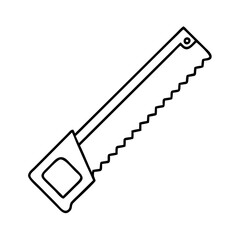 saw icon, saw line art - simple line art of saw, perfect for saw logos and icons