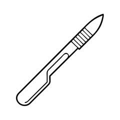 scalpel icon, scalpel line art - simple line art of scalpel, perfect for scalpel logos and icons