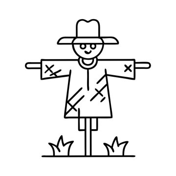 recommend clip art: scarecrow icon, scarecrow line art - simple line art of scarecrow, perfect for scarecrow logos and icons