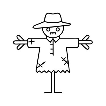 recommend clip art: scarecrow icon, scarecrow line art - simple line art of scarecrow, perfect for scarecrow logos and icons