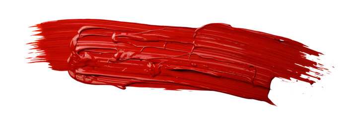 red paint stroke on white background
