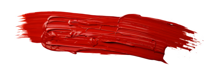 red paint stroke on white background