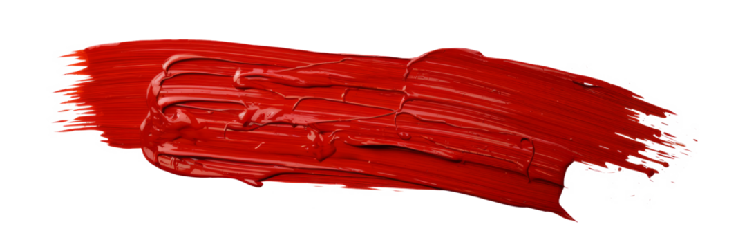 red paint stroke on white background