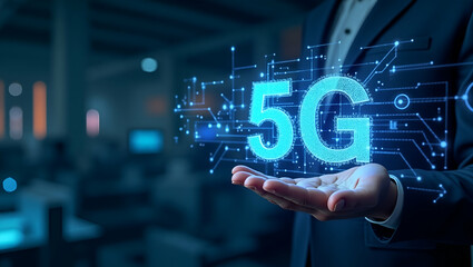 Groundbreaking 5G Industrial Revolution Concept: Transformative Connectivity, Smart Automation, Digital Integration for Advanced Manufacturing & Innovation - Photo Stock Concept with Empty Space