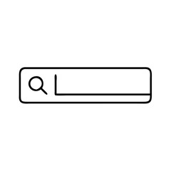searchbar icon, searchbar line art - simple line art of searchbar, perfect for searchbar logos and icons