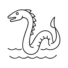seaserpent icon, seaserpent line art - simple line art of seaserpent, perfect for seaserpent logos and icons