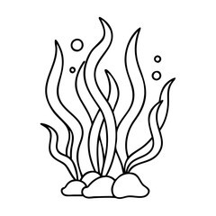 seaweed icon, seaweed line art - simple line art of seaweed, perfect for seaweed logos and icons