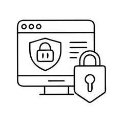 securecheckout icon, securecheckout line art - simple line art of securecheckout, perfect for securecheckout logos and icons