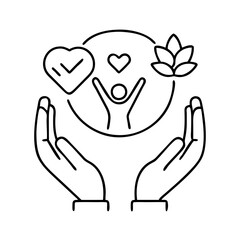 selfcare icon, selfcare line art - simple line art of selfcare, perfect for selfcare logos and icons