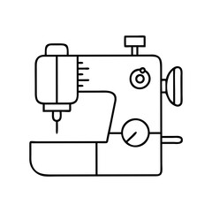sewingmachine icon, sewingmachine line art - simple line art of sewingmachine, perfect for sewingmachine logos and icons