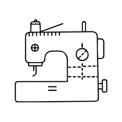 sewingmachine icon, sewingmachine line art - simple line art of sewingmachine, perfect for sewingmachine logos and icons