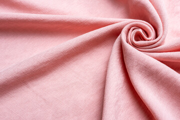 Spiral cotton and linen blend fabric texture