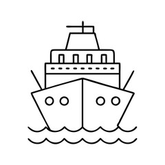 Obraz premium ship icon, ship line art - simple line art of ship, perfect for ship logos and icons