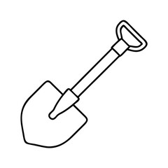 shovel icon, shovel line art - simple line art of shovel, perfect for shovel logos and icons