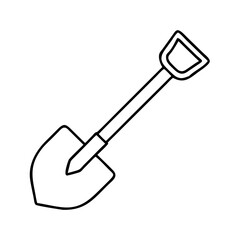 shovel icon, shovel line art - simple line art of shovel, perfect for shovel logos and icons