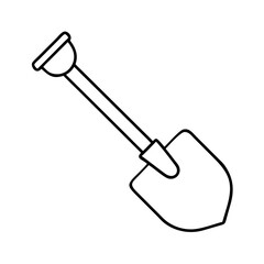 shovel icon, shovel line art - simple line art of shovel, perfect for shovel logos and icons