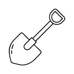 shovel icon, shovel line art - simple line art of shovel, perfect for shovel logos and icons