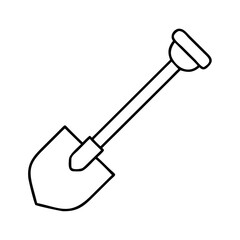 shovel icon, shovel line art - simple line art of shovel, perfect for shovel logos and icons