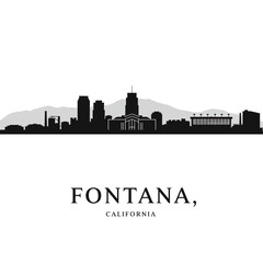 Obraz premium Fontana California Skyline Vector Cityscape.