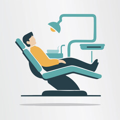 minimalist medical icon design of dental chair flat style
