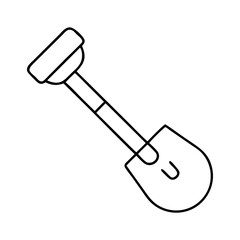 shovel icon, shovel line art - simple line art of shovel, perfect for shovel logos and icons
