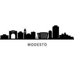 Fototapeta premium Modesto California skyline silhouette.