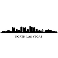 Obraz premium North Las Vegas with Nevada Skyline Silhouette Vector.