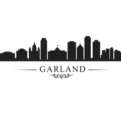 Obraz premium Garland Texas City Skyline Silhouette with Vector.