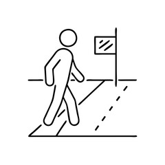 sidewalk icon, sidewalk line art - simple line art of sidewalk, perfect for sidewalk logos and icons