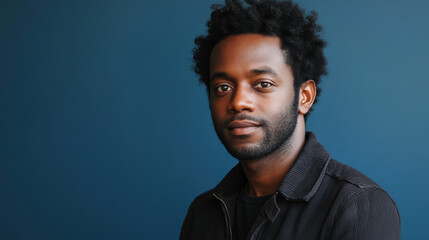 Confident Portrait: A handsome individual, exuding confidence, gazes at the viewer with a composed expression, embodying strength and self-assurance in a close-up portrait.