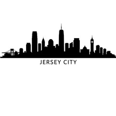 Fototapeta premium Jersey City Skyline Silhouette with Vector, and Cityscape.