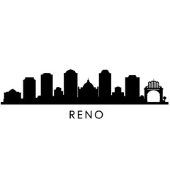 Fototapeta premium Reno Nevada Skyline Silhouette with USA, and Cityscape.