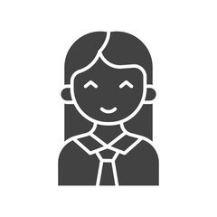 Female Presenter II icon vector image. Suitable for mobile apps, web apps and print media.