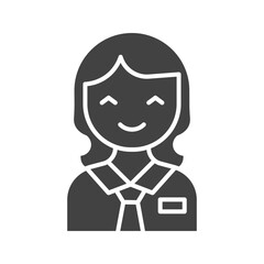 Female Student icon vector image. Suitable for mobile apps, web apps and print media.