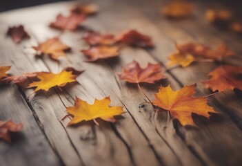 leaves background maple autumnal film filter wooden effect table limb green fruitage nature season tincture tinge autumn gold yellow arboreal texture leaf harvest nostalgia orange cracked brown