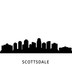 Scottsdale Skyline Silhouette with Arizona, and USA.