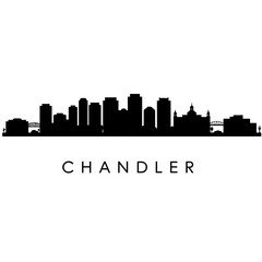 Fototapeta premium Chandler Arizona Skyline Silhouette with Cityscape.