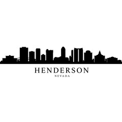 Fototapeta premium Henderson Nevada City Skyline Black Silhouette.