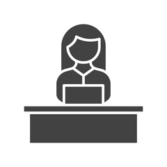 Studying on Desk I icon vector image. Suitable for mobile apps, web apps and print media.