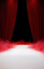 red velvet curtain with spotlight
