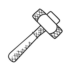 sledgehammer icon, sledgehammer line art - simple line art of sledgehammer, perfect for sledgehammer logos and icons