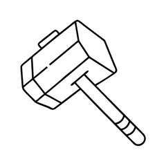 sledgehammer icon, sledgehammer line art - simple line art of sledgehammer, perfect for sledgehammer logos and icons