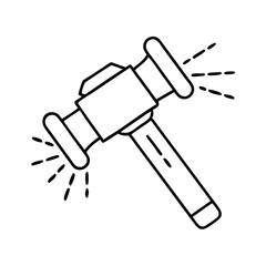 sledgehammer icon, sledgehammer line art - simple line art of sledgehammer, perfect for sledgehammer logos and icons