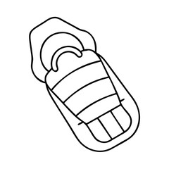 sleepingbag icon, sleepingbag line art - simple line art of sleepingbag, perfect for sleepingbag logos and icons