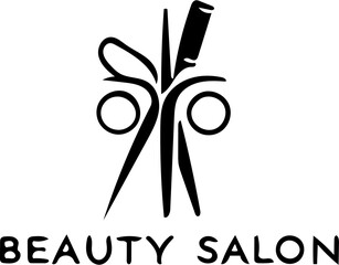 Beauty salon logo design in black and white isolated on white background