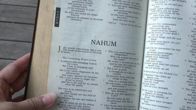The book of Nahum in the Old Testament of the Holy Bible.